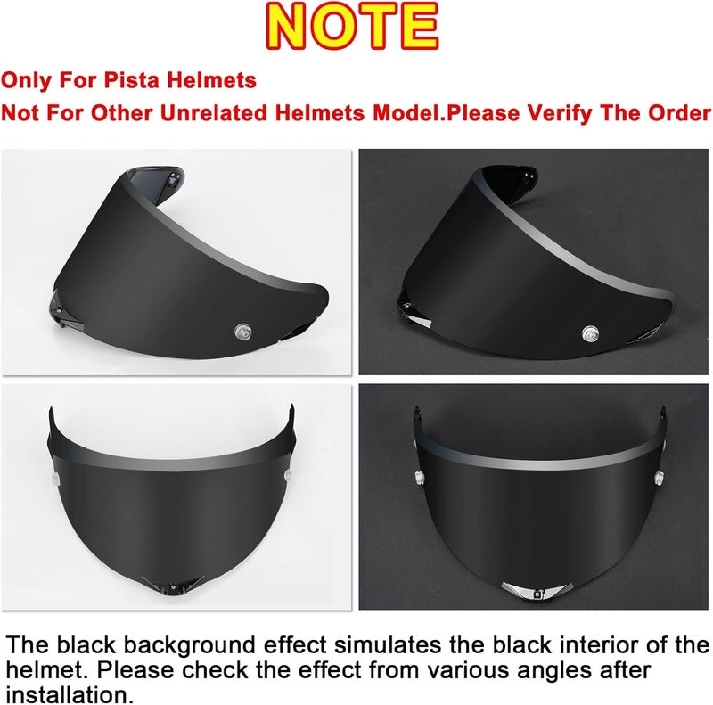 psler درع خوذة بيستا جي بي آر آر - استبدال درع وجه خوذة دراجة نارية لخوذة بيستا جي بي آر كورسا-ر بيستا جي بي آر آر ريس 3، أسود - Image 3